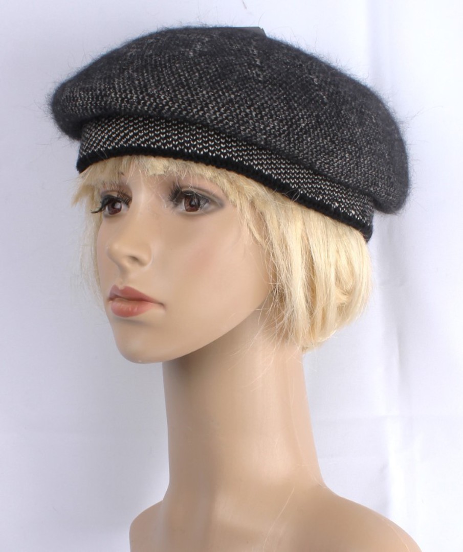 Head Start warm tweed angora beret black STYLE : HS/5056BLK image 0